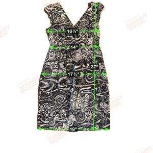 Moulinette Soeurs Women's Black Sheath Dress Size 2 V-Neck Knee Length